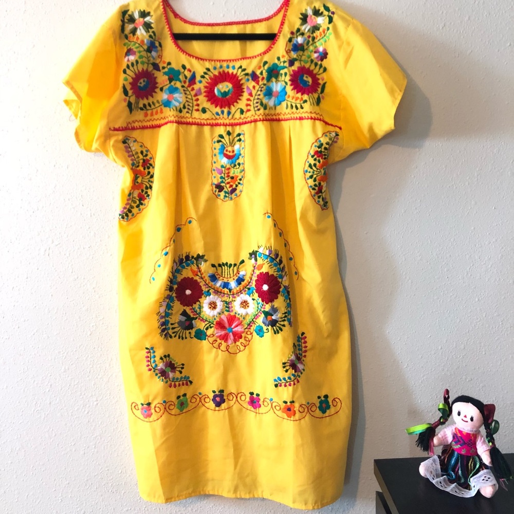 Traditional Mexican Embroidered Dress